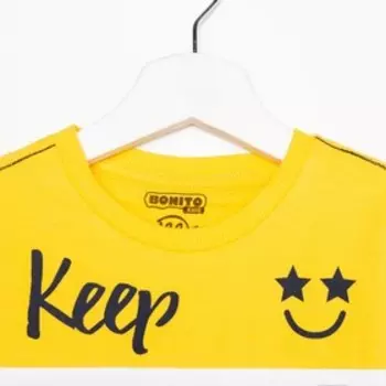 Комплект для мальчика (футболка/шорты), цвет желтый, рост 116