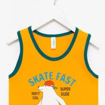 Комплект для мальчика (майка/шорты), цвет оранжевый, рост 92 см