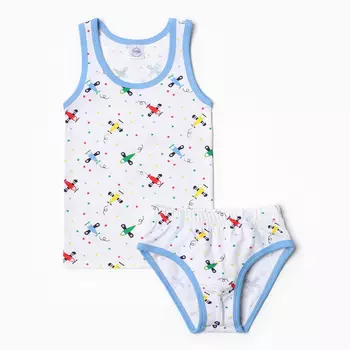 Комплект для мальчика (майка, трусы), цвет васильковый, рост 122 см