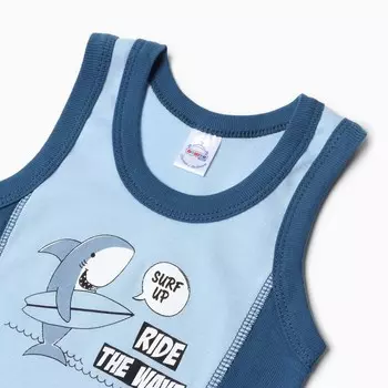 Комплект для мальчика (майка, трусы), цвет голубой, рост 92 см