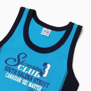 Комплект для мальчика (майка, трусы), цвет тёмно-синий, рост 122 см