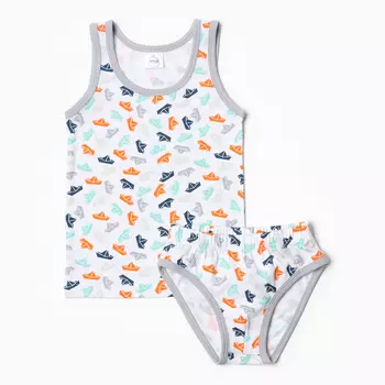 Комплект для мальчика (майка, трусы), цвет серый, рост 110 см