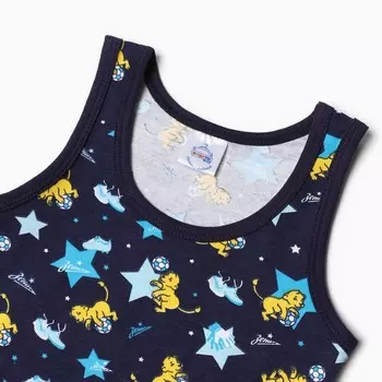 Комплект для мальчика (майка, трусы), цвет тёмно-синий, рост 116 см