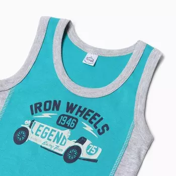 Комплект для мальчика (майка, трусы), цвет изумрудный, рост 122 см