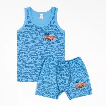 Комплект для мальчика (майка-трусы), цвет голубой, рост 110 см