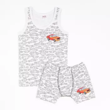 Комплект для мальчика (майка-трусы), цвет серый, рост 122 см