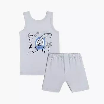 Комплект для мальчика (майка, трусы), цвет серый/summer, рост 92 см