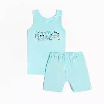 Комплект для мальчика (майка, трусы), цвет мятный/yohoho, рост 104 см