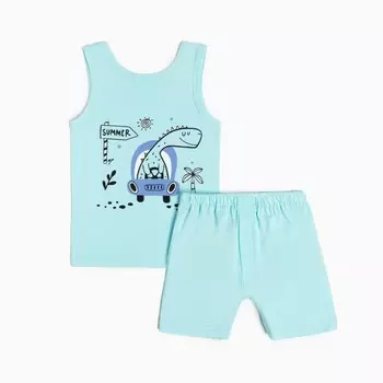 Комплект для мальчика (майка, трусы), цвет мятный/summer, рост 110 см