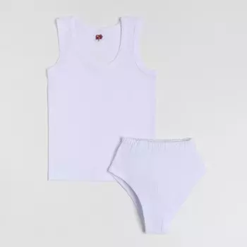 Комплект для мальчика (майка/трусы), цвет белый, рост 122см