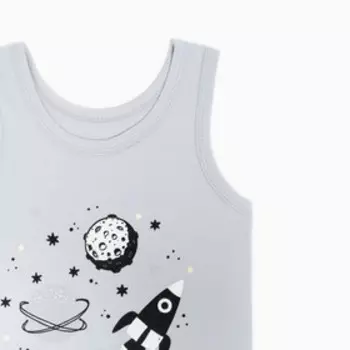 Комплект для мальчика (майка, трусы), цвет серый/космос, рост 104 см