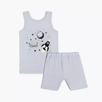 Комплект для мальчика (майка, трусы), цвет серый/космос, рост 110 см