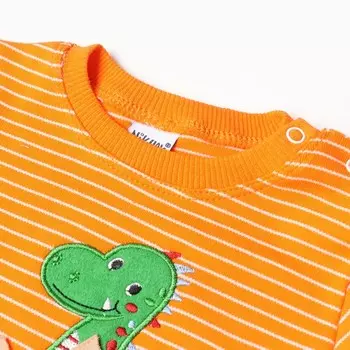 Комплект для мальчика (свитшот,брюки), цвет оранжевый, рост 68 см