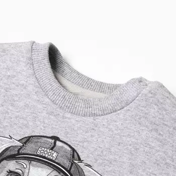 Комплект для мальчика (толстовка, брюки), НАЧЁС, цвет черный/серый меланж, рост 86