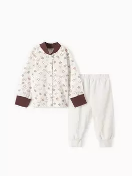 Комплект для новорожденного (кофточка/штанишки) "Звездочки", цвет бежевый, рост 80 см