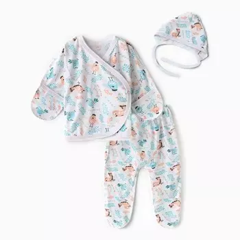 Комплект для новорожденных, цвет белый/птички, рост 62 см