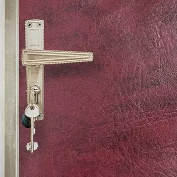 Комплект для обивки дверей, 100 200 см: иск.кожа, поролон 10 мм, гвозди 50 шт., струна 10 м, бордовый, Praktische Home