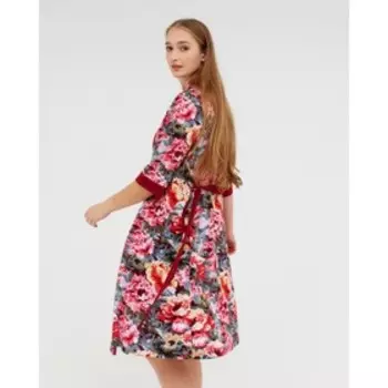 Комплект домашний (халат, сорочка) женский, цвет бордо, размер 50