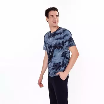 Комплект домашний мужской (футболка/брюки), цвет серый/чёрный, размер 58