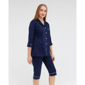 Комплект домашний (сорочка, бриджи) цвет синий, размер 56