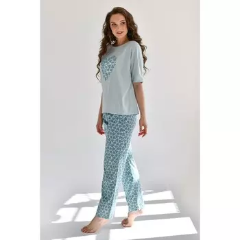 Комплект домашний женский, цвет голубой, размер 48