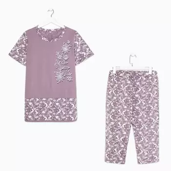 Комплект домашний женский , цвет какао, размер 58