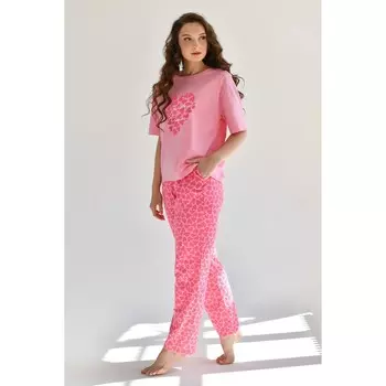 Комплект домашний женский, цвет розовый, размер 54