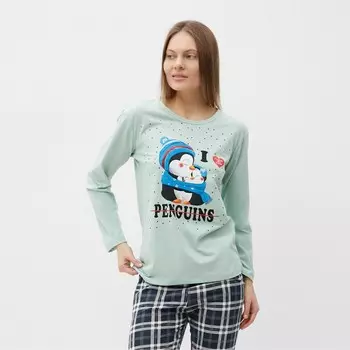 Комплект домашний женский (джемпер и брюки), цвет зеленый, размер 52