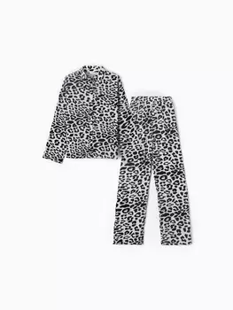 Пижама женская (рубашка, брюки) KAFTAN "Муслин: leopard", размер 40-42