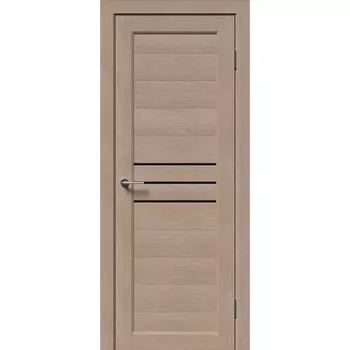 Комплект межкомнатной двери «А-3/10», со стеклом, 2000600 мм, цвет дуб светлый/лакобель чёрный