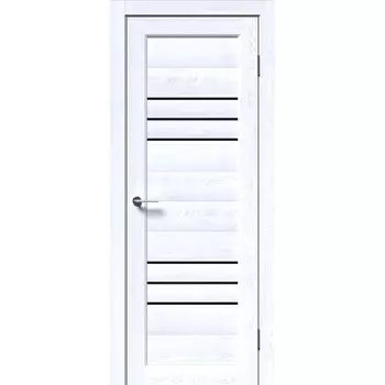 Комплект межкомнатной двери «А-6/05», со стеклом, 2000800 мм, цвет ясень трэвис/лакобель чёрный