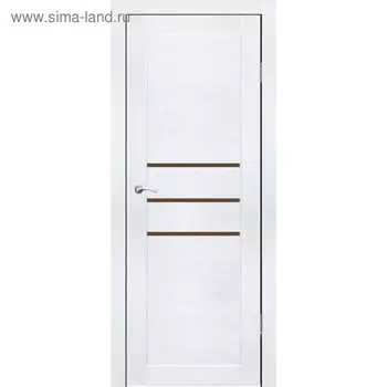 Комплект двери Мураками Ясень белый, бронза сатин 2000х600