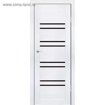 Комплект двери Окинава Ясень белый, черный лакобель 2000х900