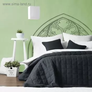 Комплект «Джерри»: покрывало 160 х 220 см, наволочка 40 х 40 см - 2 шт, цвет мокрый асфальт