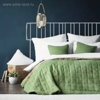 Комплект «Джерри»: покрывало 160 х 220 см, наволочка 40 х 40 см - 2 шт, цвет зелёный