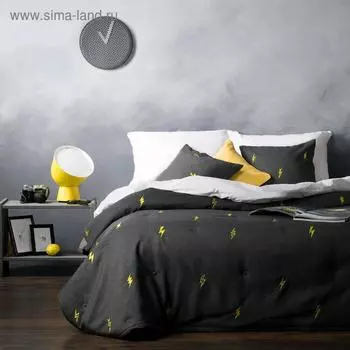 Комплект «Флэш»: покрывало 160 х 220 см, наволочки 40 х 40 см - 2 шт, мокрый асфальт