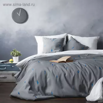 Комплект «Флеш»: покрывало 230 250 см, наволочки 45 45 см - 2 шт, серый