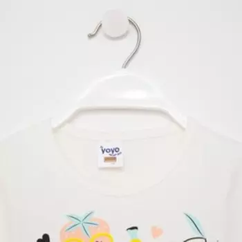 Комплект (футболка/лосины) для девочки, цвет белый/персик, рост 110