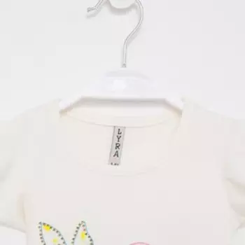 Комплект (футболка/шорты) для девочки, цвет белый/коралл, рост 110