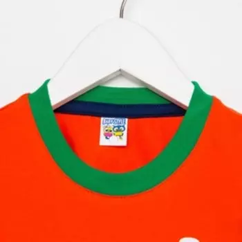 Комплект (футболка и шорты) для мальчика, цвет оранжевый/меланж, рост 98