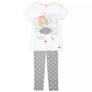 Комплект: футболка, леггинсы для девочки, рост 110 см