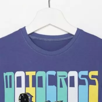 Комплект (футболка, шорты) для мальчика, цвет синий, рост 122