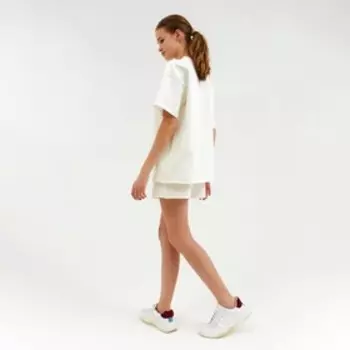 Костюм женский (футболка, шорты) MINAKU: Casual Collection цвет экрю, размер 48