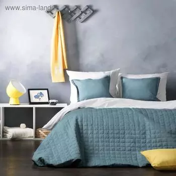 Комплект «Ибица»: покрывало 160 х 220 см, наволочки 40 х 40 см - 2 шт, голубой