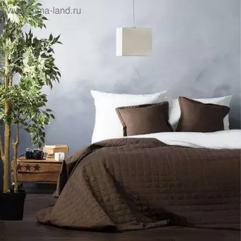 Комплект «Ибица»: покрывало 230 х 250 см, наволочка 45 х 45 см - 2 шт, цвет шоколадный