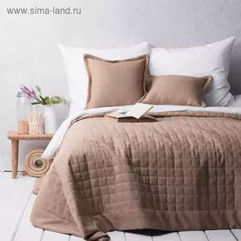 Комплект «Ибица»: покрывало 230 х 250 см, наволочки 45 х 45 см - 2 шт, горчичный