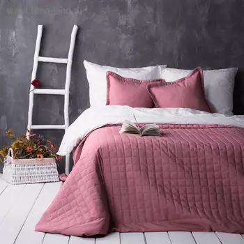 Комплект «Ибица»: покрывало 230 х 250 см, наволочки 45 х 45 см - 2 шт, розовый