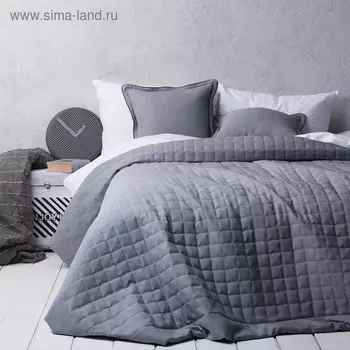 Комплект «Ибица»: покрывало 230 х 250 см, наволочки 45 х 45 см - 2 шт, серый