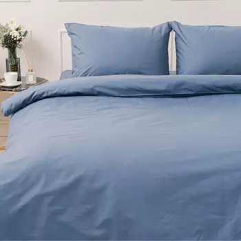 Комплект IDEASON 2сп Синий (под 175х215см, навол 50х70см 2шт) поплин 130г/м, хл100%