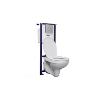 Комплект инсталляции Santeri 1.3816.4.S00.00B.0, унитаз, клавиша, сиденье, кнопка, белый